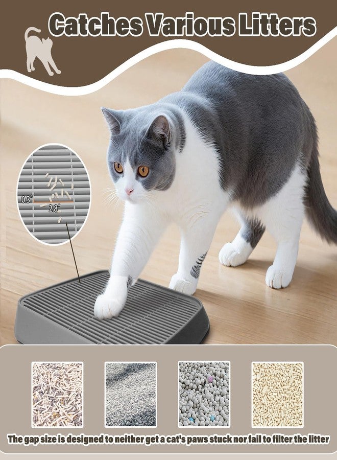 Midollarle Cat Ramp for Litter Box, Cat Pedal Step Stool with Filter Function, Double Layered Cats Litter Trapper Washable Easy Cleaning Kitty Litter Mat Suitable for Small & Elderly Cats(Dark Grey) - Image 5