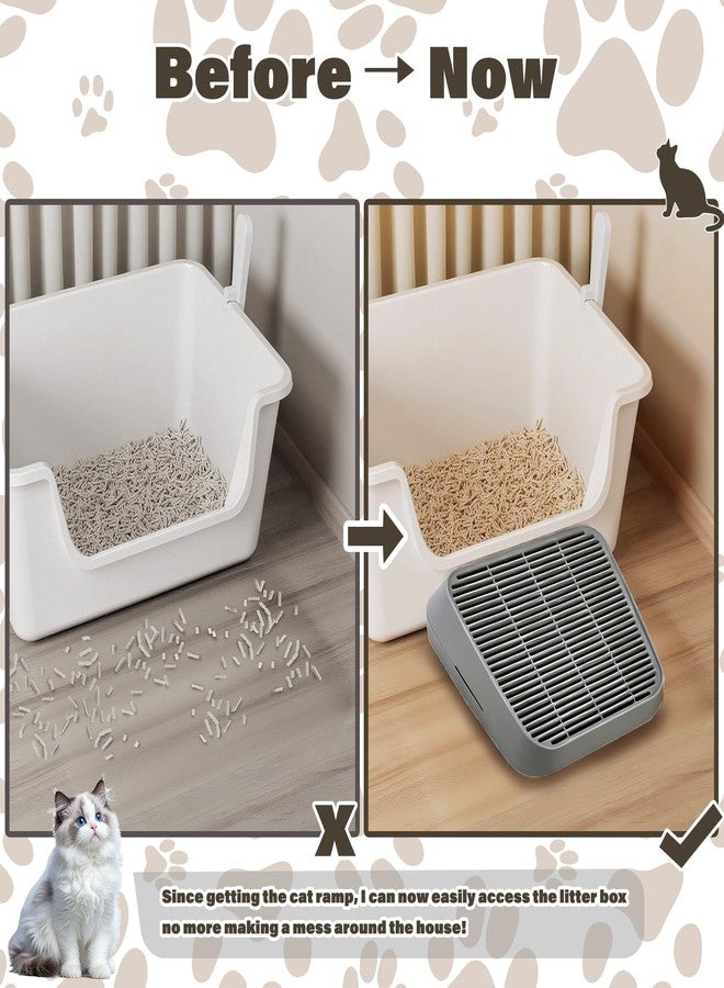 Midollarle Cat Ramp for Litter Box, Cat Pedal Step Stool with Filter Function, Double Layered Cats Litter Trapper Washable Easy Cleaning Kitty Litter Mat Suitable for Small & Elderly Cats(Dark Grey) - Image 4