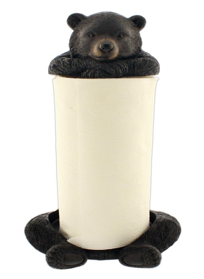 The Bridge Collection Black Bear Paper Towel Holder - Rustic Cabin and Lodge Style Kitchen Decor - Woodland Animal Countertop Dispenser - Image 1