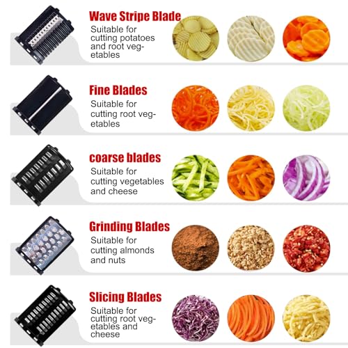 PQPO Slicer & Shredder Grater Attachment Compatible with KitchenAid Stand Mixer, 5 Blades Cheese Grater Attachment,Salad Machine with Vegetable Slicer, Salad Maker - Image 3