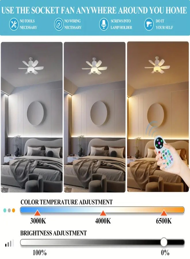 ارواق مروحة سقف ذكية 3 في 1 مزودة بإضاءة، ألوان قوس قزح RGB، مكبر صوت موسيقي، قاعدة E26/E27، توقيت، 3 سرعات للرياح، 3 ألوان قابلة للتعتيم 3000-6500 كلفن، مروحة سقف LED مع جهاز تحكم عن بعد 46.99 سم مع أضواء لغرفة النوم والمطبخ وغرفة المعيشة والجراج والحفلات وغرفة اللعب - متعددة الألوان - Image 5