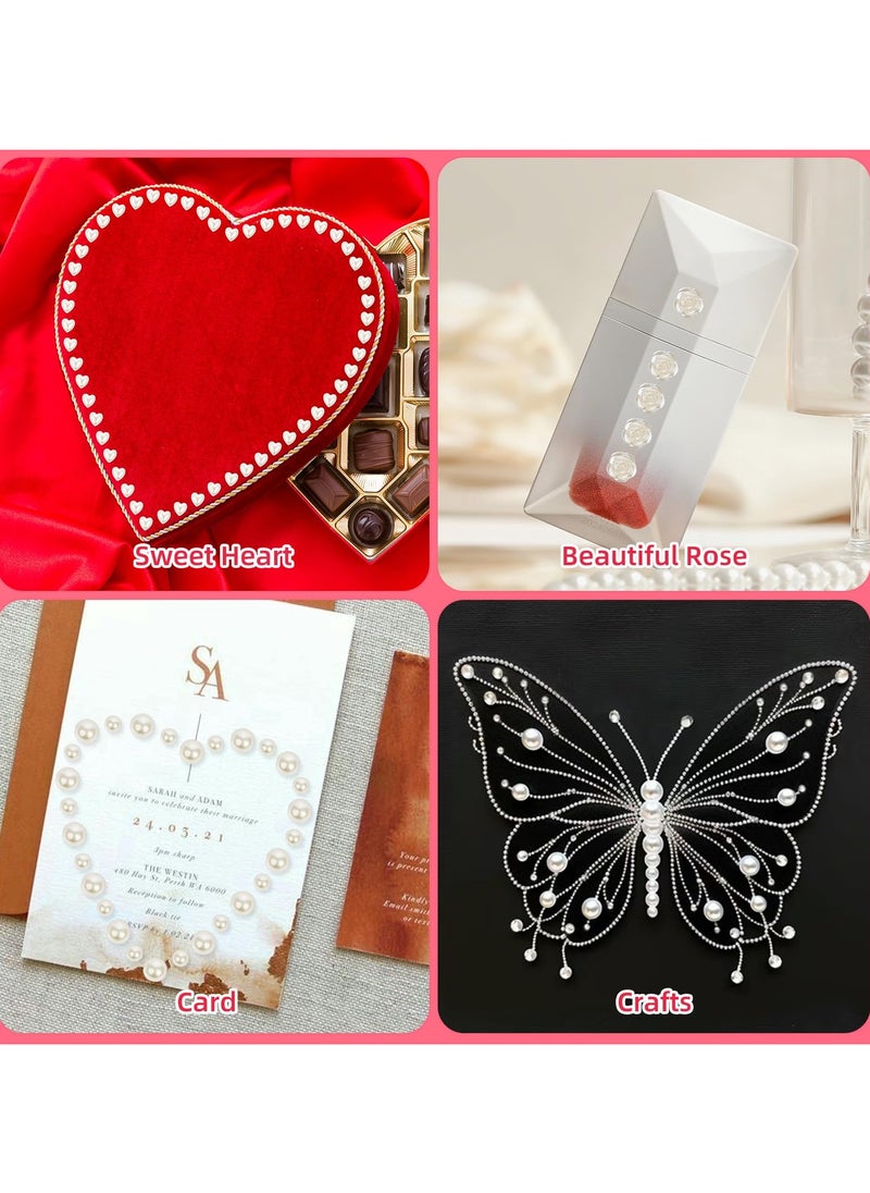 3 Sheets 3D Self Adhesive White Pearl Body Eyeshadow Sticker, Women Nail Art Decoration Kids DIY Craft Accessories