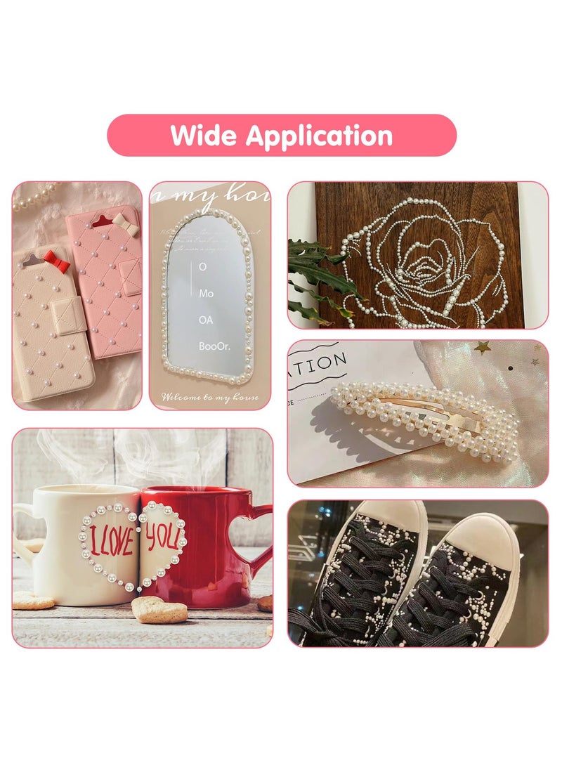 3 Sheets 3D Self Adhesive White Pearl Body Eyeshadow Sticker, Women Nail Art Decoration Kids DIY Craft Accessories