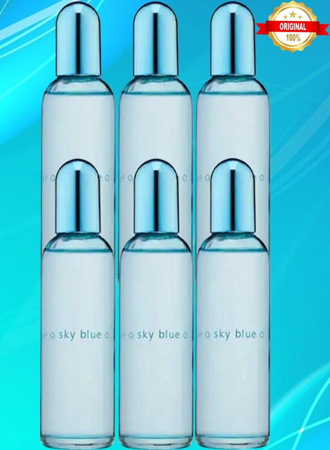 Colour 6 Pieces Sky Blue Perfume 90ml EDP - Image 1