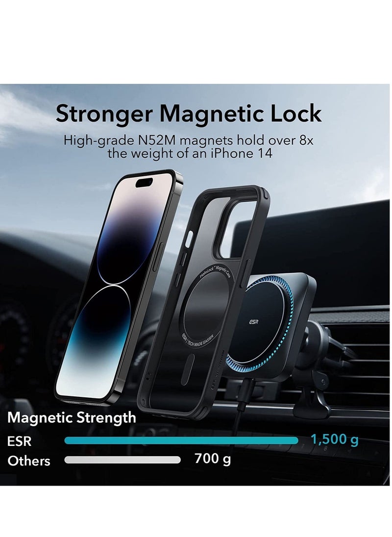 Raxoom iPhone 14 Pro Max Case, MagSafe Phone Case Supports Magnetic Wireless Charging, Scratch-Resistant Back, Classic Hybrid Cover for iPhone 14 Pro Max, Black - Image 4