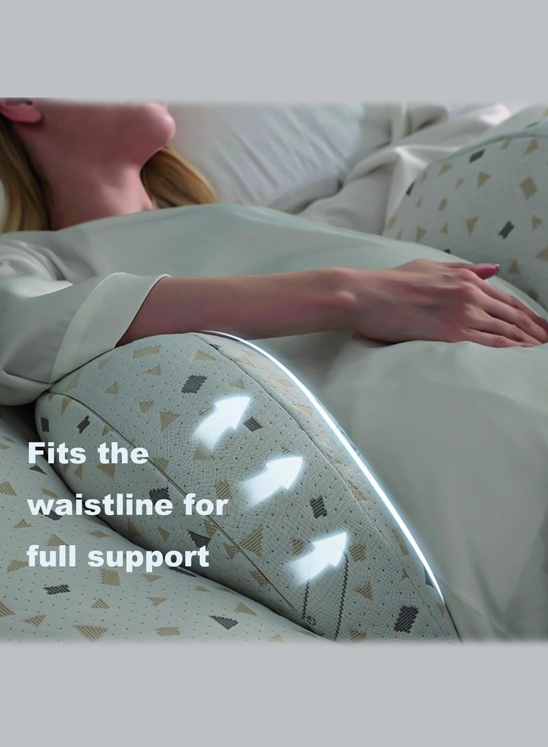 وسادة الحمل ، وسادة الحمل مع الخصر ووسادة الدعم القابلة للتعديل - وسادة الأمومة الكاملة للنوم ، ودعم التصميم القابل للإزالة إلى الوراء ، والساقين ، والبطن والوركين - مريحة ومريحة للنساء الحوامل - Image 2