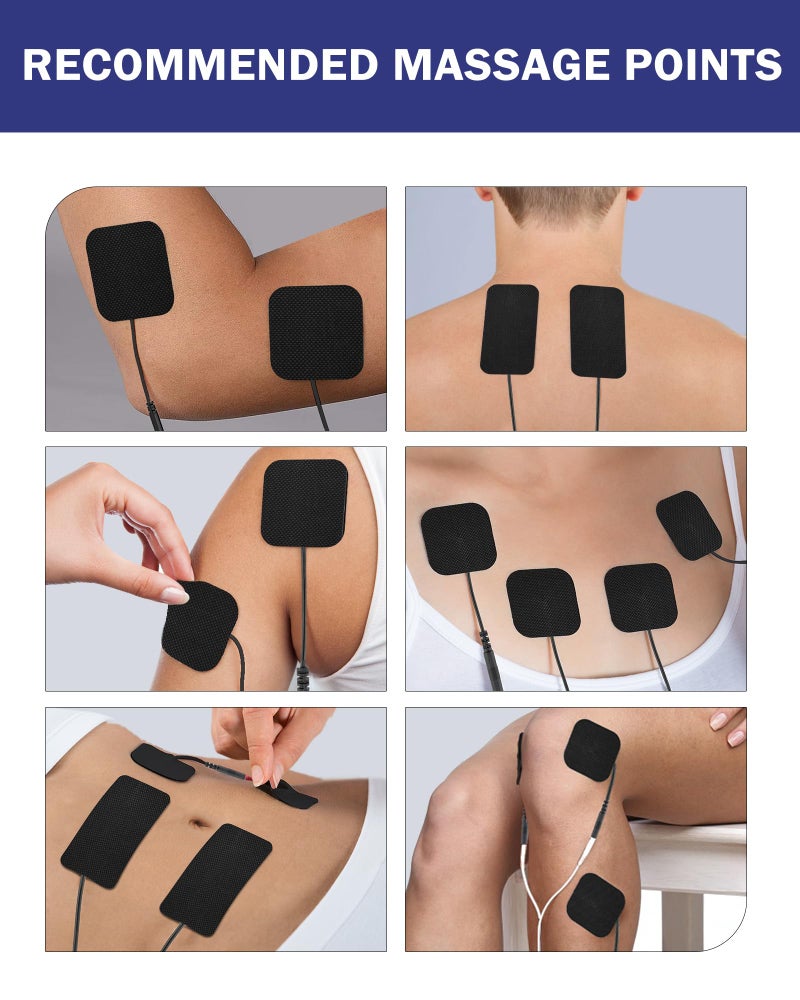 NURSAL TENS Unit Replacement Pads, Nursal Reusable Self-Adhesive Electrodes Pads 20 Packs 2x2â€ 2x4â€, Latex Free Pigtail TENS Pads, Compatible with TENS 7000, AUVON TENS, Etekcity, Nicwell Care Tens - Image 5