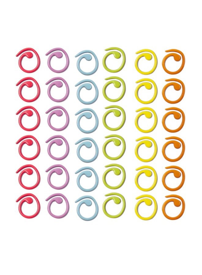 Hilsayum 30PCS Metal Stitch Markers Helical-Shaped Crochet Markers Ring Multicolor Crochet Locking Markers for Knitting and Crocheting (Multicolor) - Image 1