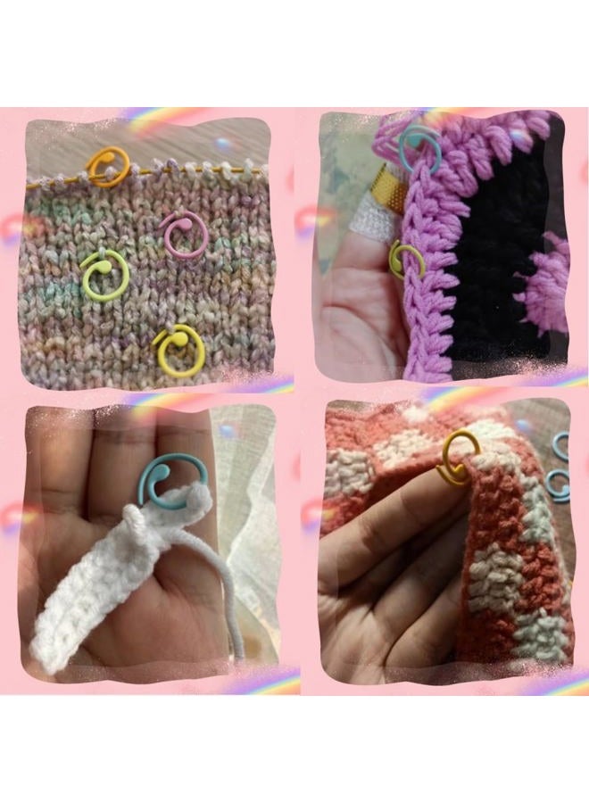 Hilsayum 30PCS Metal Stitch Markers Helical-Shaped Crochet Markers Ring Multicolor Crochet Locking Markers for Knitting and Crocheting (Multicolor) - Image 5