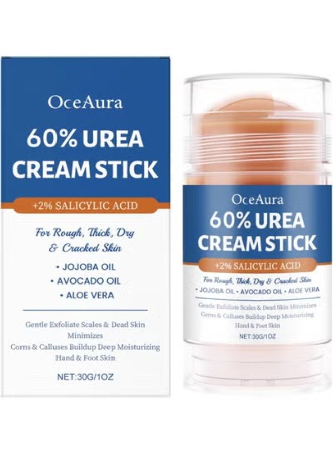 OceAura 60% Urea with 2% Salicylic Acid Urea Foot Care Stick | Moisturizing Balm for Cracked Heels & Rough Skin | With Jojoba Oil & Shea Butter & Avocado oil & Aloe Vera | Exfoliate & Nourish - Image 1