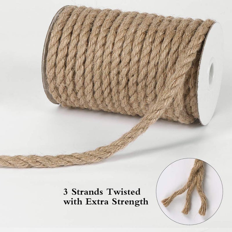 LUCRE 10 METER 10MM Brown Twisted String Natural Jute Twine Rope Model No Craft_425 - Image 4