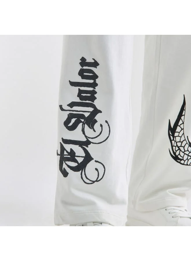 Splash FAV Dragon Print Relaxed Fit Joggers with with Flexi Waist and Pockets