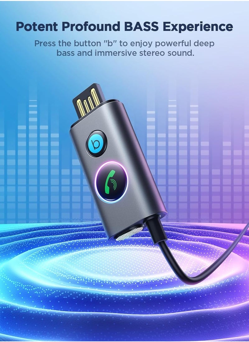 JOYROOM Bluetooth 5.3 Receiver [HiFi Deep Bass Sound] AUX Bluetooth Adapter for Car 3.5mm Jack Kit with Built-in Microphone AUX Input for Car/Home Stereo/Wired Headphones/Hands-Free Call/Dual Connection/Metal  - Image 3