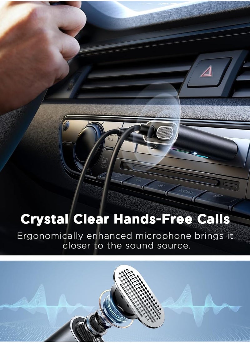 JOYROOM Bluetooth 5.3 Receiver [HiFi Deep Bass Sound] AUX Bluetooth Adapter for Car 3.5mm Jack Kit with Built-in Microphone AUX Input for Car/Home Stereo/Wired Headphones/Hands-Free Call/Dual Connection/Metal  - Image 5