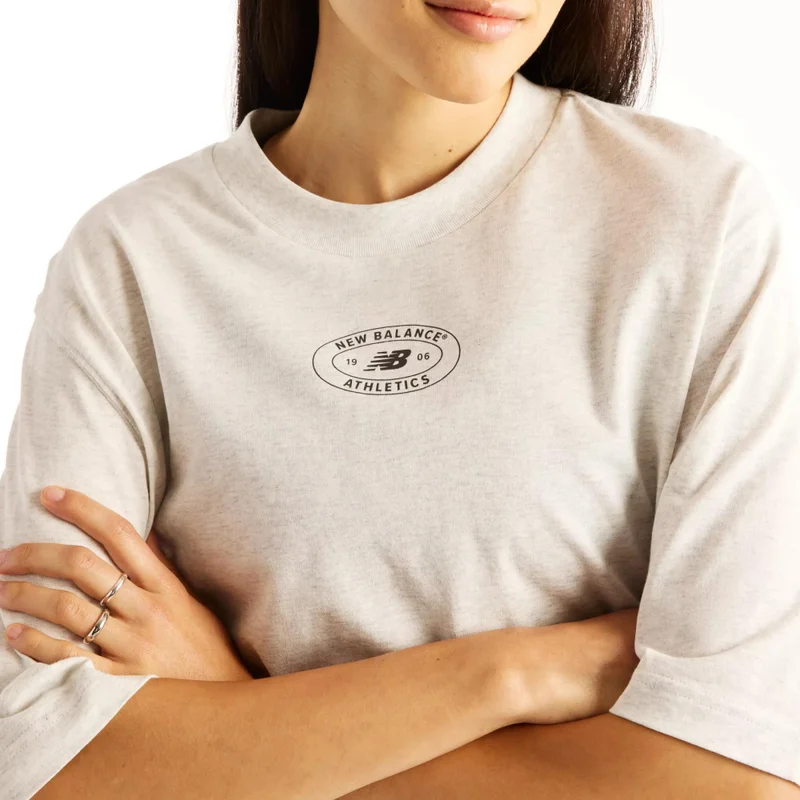 New Balance Ash Heather Women's Reimagined Relaxed T-Shirt for Women | Best Price UAE