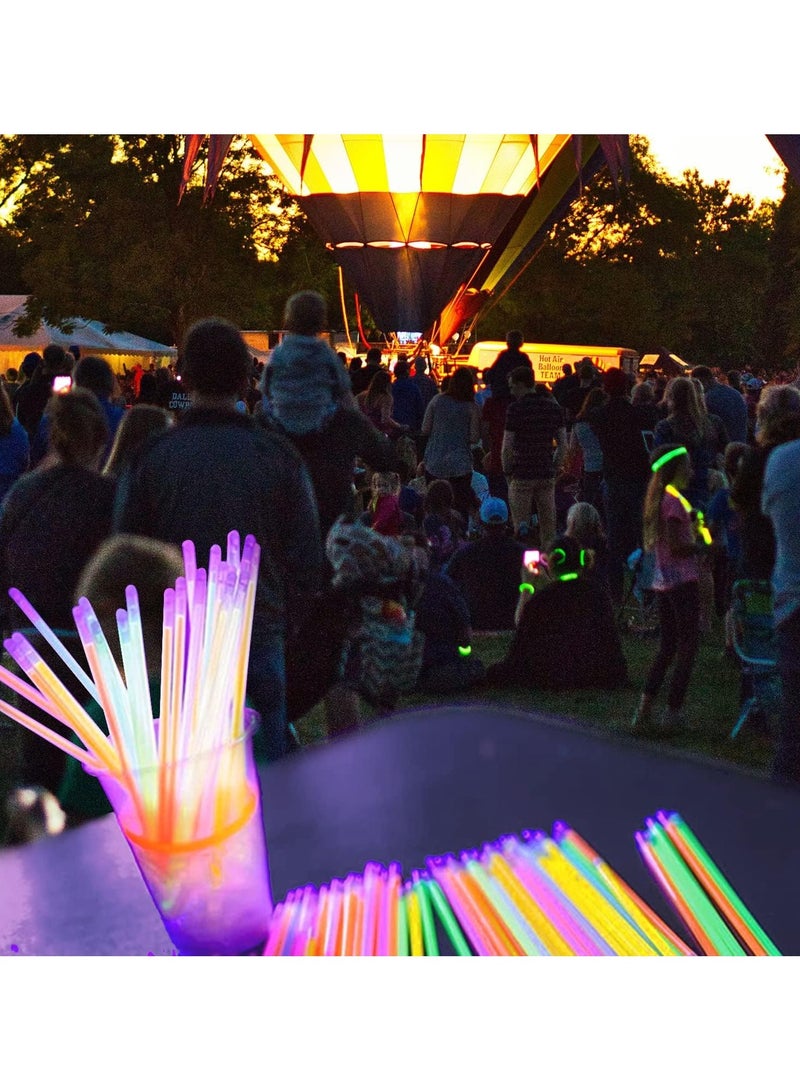 MOMENT 100 Pack Ultra Bright Glow Sticks Bulk Party Pack Glow In The Dark Party Supplies Glow Sticks Necklaces Bracelets with Connectors 8" Glow stick Light Up Toy Birthday Wedding Pool Halloween - Image 2