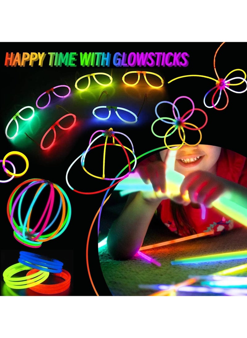 MOMENT 100 Pack Ultra Bright Glow Sticks Bulk Party Pack Glow In The Dark Party Supplies Glow Sticks Necklaces Bracelets with Connectors 8" Glow stick Light Up Toy Birthday Wedding Pool Halloween - Image 4