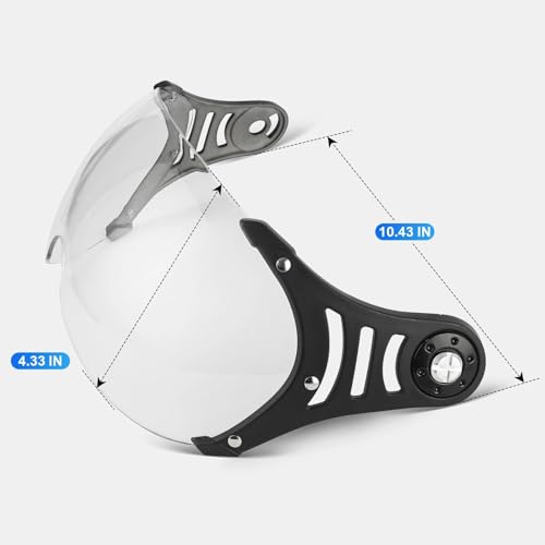 Yesmotor 34 Helmet Visors Model 618Visors Easy Replacement High Definition Half Helmet Visor AttachmentClear Lens - Image 3