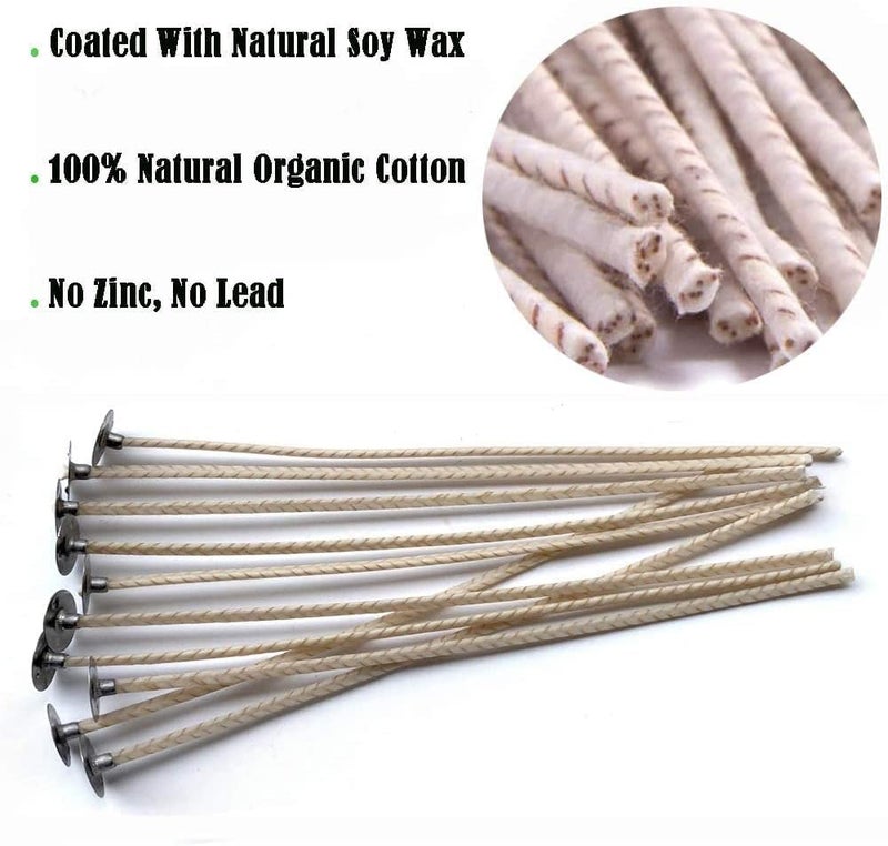 AURA DECOR AuraDecor Eco Braided Candle Wicks 6-Inch Pretabbed | Cotton Paper Core for Soy Wax DIY Candle Making Supplies (Pack of 100) - Image 3