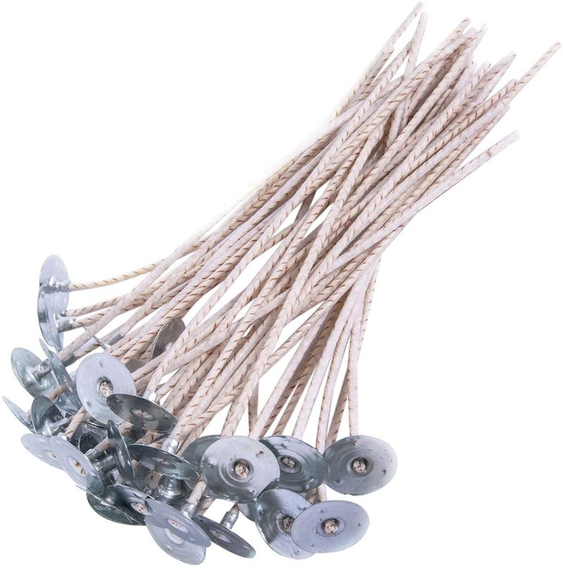 AURA DECOR AuraDecor Eco Braided Candle Wicks 6-Inch Pretabbed | Cotton Paper Core for Soy Wax DIY Candle Making Supplies (Pack of 100) - Image 1