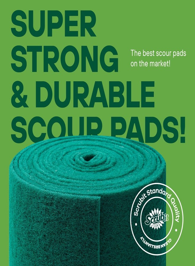 SCRUBIT Scouring Pad Roll - 19 FT Green scrubbing Pads Roll - Non Scratch Dish Washing Scrubbers - Abrasive and Heavy Duty Pot Scrubber Roll for Kitchen, Pots, Pans, Oven, and Grill 19 FT X 6" x0.3" - Image 5