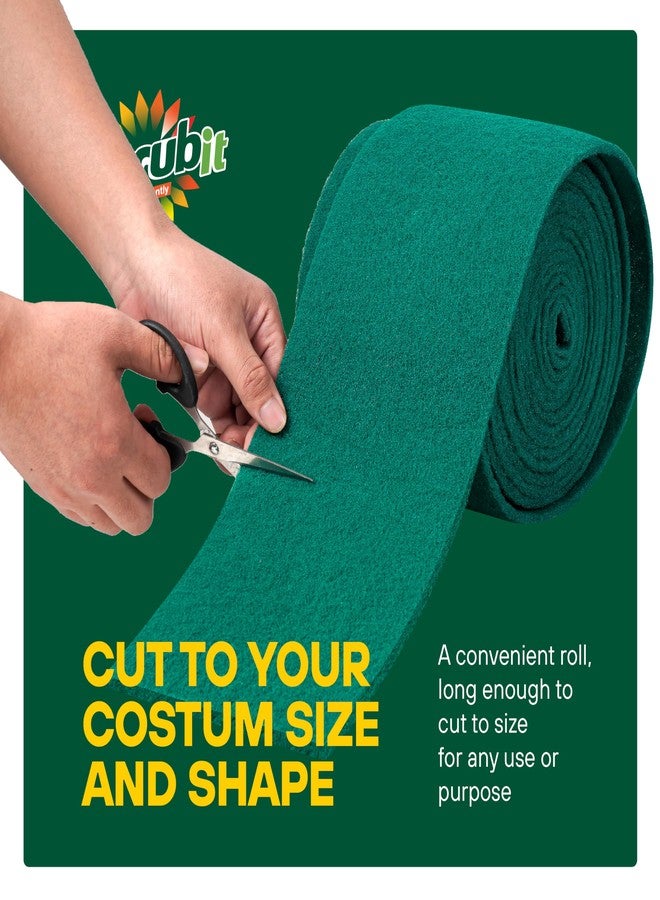 SCRUBIT Scouring Pad Roll - 19 FT Green scrubbing Pads Roll - Non Scratch Dish Washing Scrubbers - Abrasive and Heavy Duty Pot Scrubber Roll for Kitchen, Pots, Pans, Oven, and Grill 19 FT X 6" x0.3" - Image 2