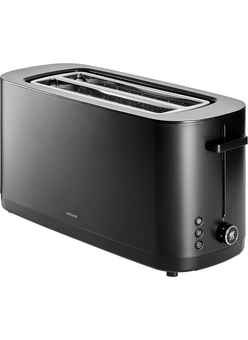 Zwilling ZWILLING Enfinigy 2 Long Slot Toaster 4 Slices with Extra Wide 15 Slots for Bagels 7 Toast Settings Even Toasting Reheat Cancel Defrost Black  - Image 1