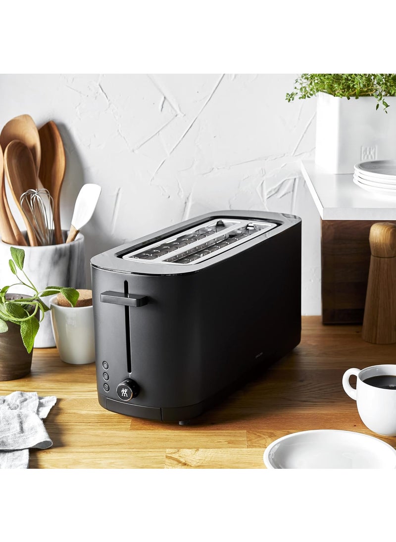 Zwilling ZWILLING Enfinigy 2 Long Slot Toaster 4 Slices with Extra Wide 15 Slots for Bagels 7 Toast Settings Even Toasting Reheat Cancel Defrost Black  - Image 4