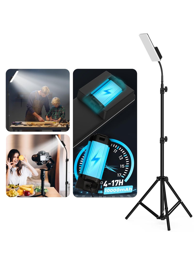 XiuWoo Camping Light, Telescoping Lantern Light, 10000mAh Rechargable 2500 Lumen Work Lights with Stand for Garage Mechanics Workshop Outdoor, Adjustable Metal Telescoping Tripod, with battery - Image 1