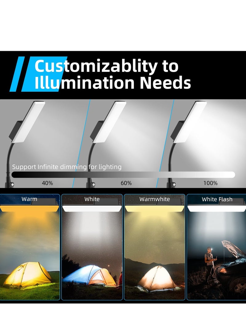 XiuWoo Camping Light, Telescoping Lantern Light, 10000mAh Rechargable 2500 Lumen Work Lights with Stand for Garage Mechanics Workshop Outdoor, Adjustable Metal Telescoping Tripod, with battery - Image 4