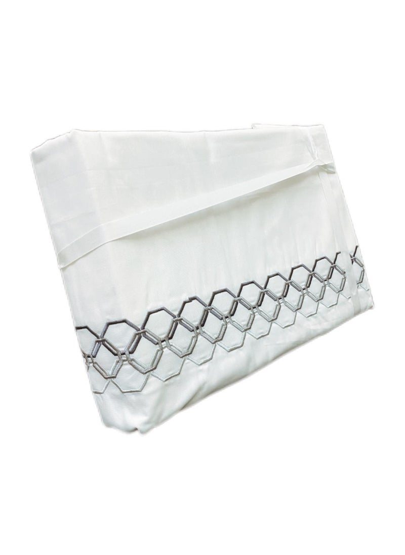 Generic Embellished Bed Sheets Set Five Piece 100% Cotton Bedding Set In White  - Image 3
