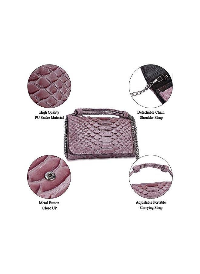 Raxoom Shoulder Bag Fashion Snakeskin HandBag for Women Crossbody Bag Ladies Simple Modern Classic Design Totes with Chain - Image 2