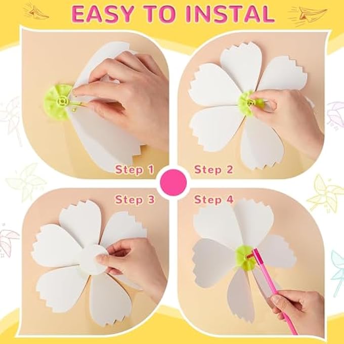 PINWHEELS, DIY PINWHEELS CRAFT FOR KIDS, BLANK PAPER PINWHEELS BULK CRAFT KITS FOR BOYS GIRLS SUMMER ACTIVITIES, SCHOOL GROUP DAYCARE, HOME PROJECT, ARTS AND CRAFT PARTY ACTIVITY, 24 PCS - Image 2