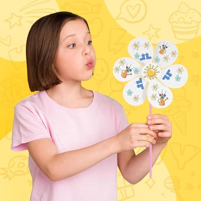 PINWHEELS, DIY PINWHEELS CRAFT FOR KIDS, BLANK PAPER PINWHEELS BULK CRAFT KITS FOR BOYS GIRLS SUMMER ACTIVITIES, SCHOOL GROUP DAYCARE, HOME PROJECT, ARTS AND CRAFT PARTY ACTIVITY, 24 PCS - Image 4