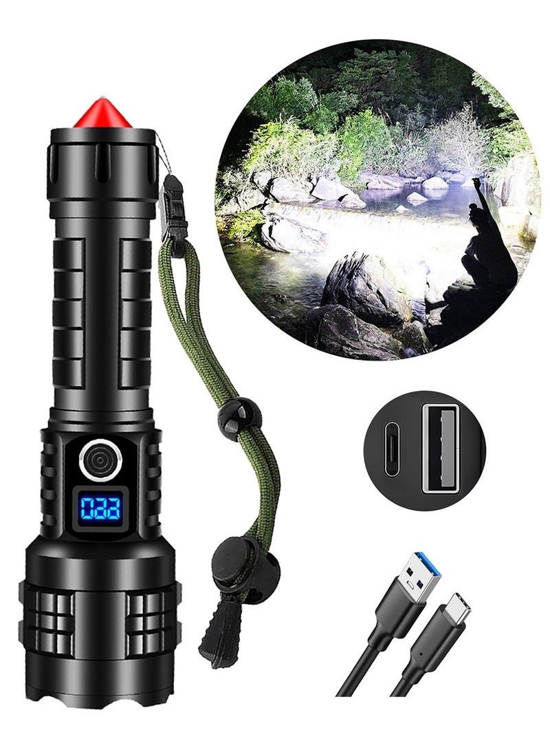 POWER Rechargeable High Lumen Flashlight Super Bright 250,000 Lumens White Laser LED High Power Tactical Brightest Flashlight Handheld Emergency Flashlight for Camping Hiking - Image 1