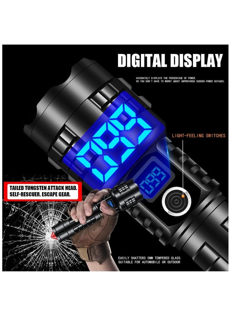 POWER Rechargeable High Lumen Flashlight Super Bright 250,000 Lumens White Laser LED High Power Tactical Brightest Flashlight Handheld Emergency Flashlight for Camping Hiking - Image 5