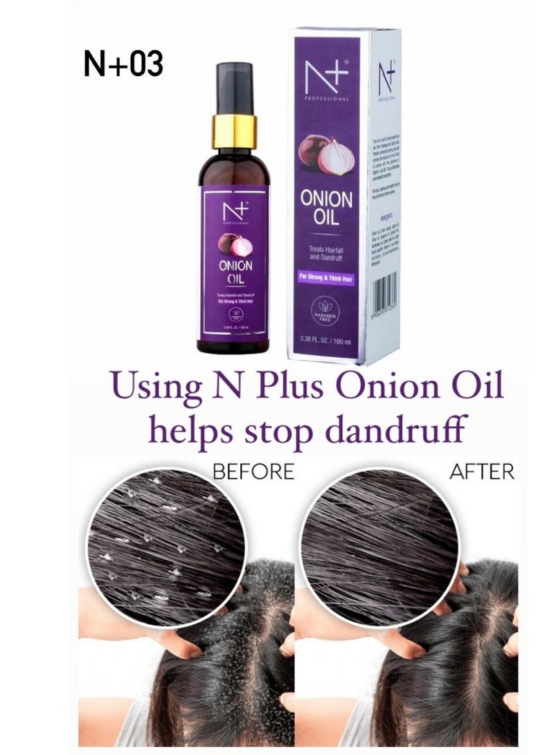 N+ Professional N Plus Professional Onion Hair Oil With Onion Extract - Treats Hair fall And Dandruff - 100ml - Image 5