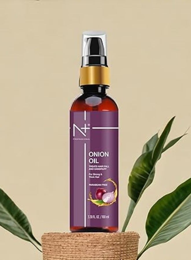N+ Professional N Plus Professional Onion Hair Oil With Onion Extract - Treats Hair fall And Dandruff - 100ml - Image 4