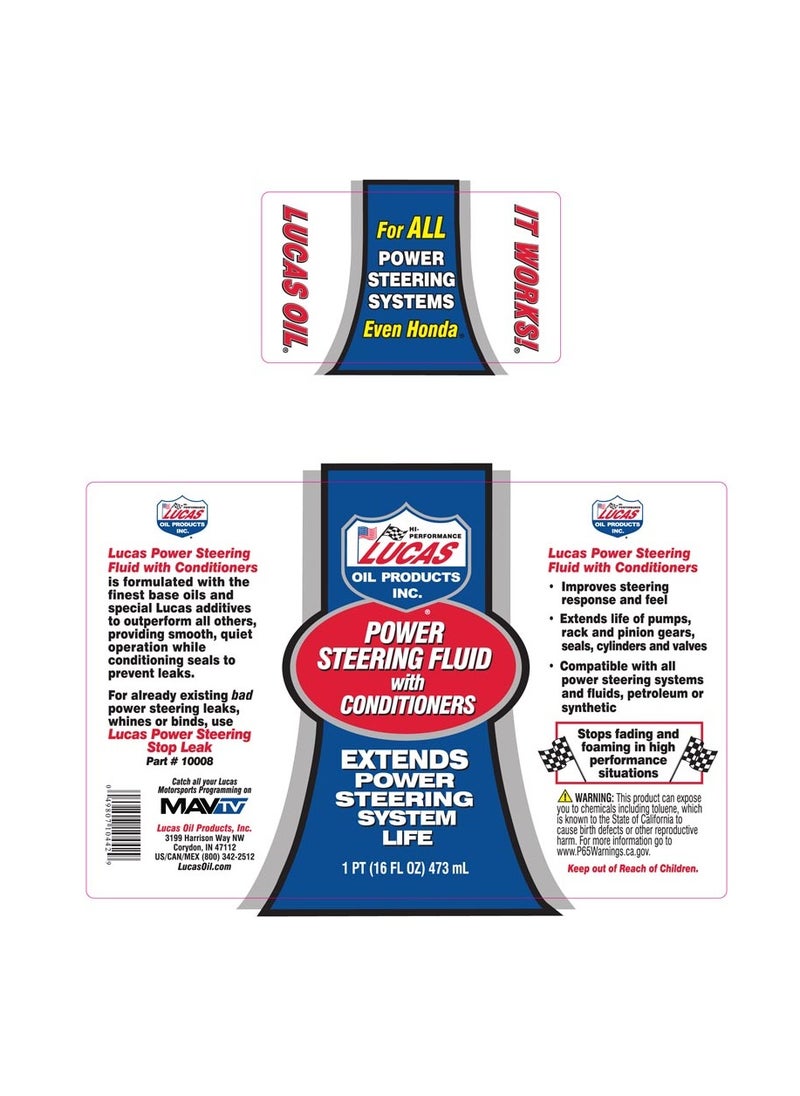 LUCAS OIL - Power Steering Fluid With Conditioners - Image 1