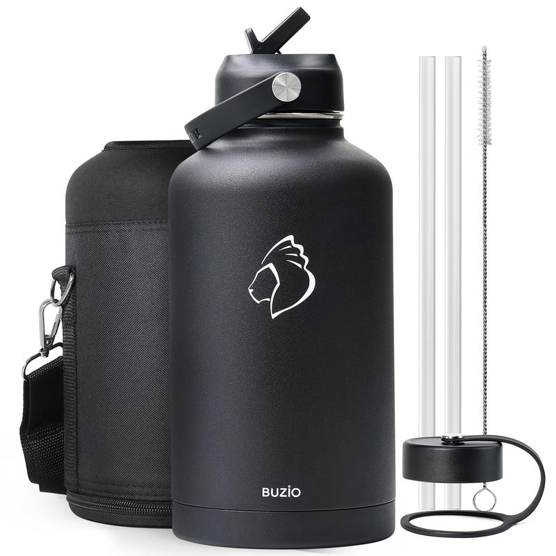 BUZIO Vacuum Insulated Stainless Steel Water Bottle 64oz (Cold for 48 Hrs/Hot for 24 Hrs) BPA Free Double Wall Travel Mug/Flask for Outdoor Sports Hiking, Cycling, Camping, Running - Image 1