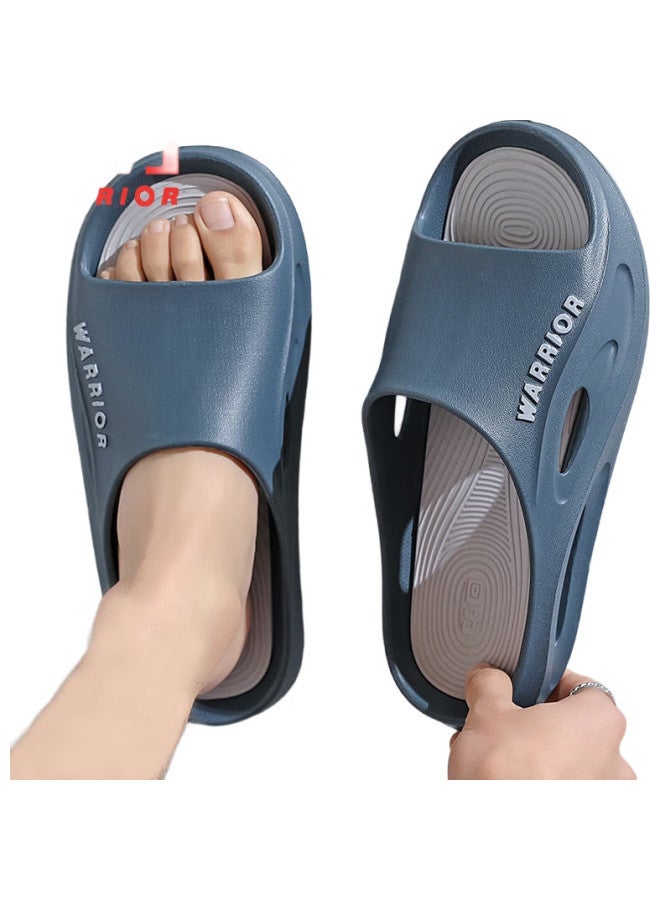 Pull Back Warrior Home Men'S Slippers, Outdoor Wear-Resistant, Non-Slip, Odor-Resistant, Beach Sandals, Hl02331, Blue-Gray, Size 44-45 - Image 1