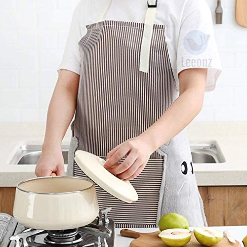 Leeonz Womens Aprons with Pockets Durable Aprons for Chefs with Pocket and Hands Wiping Quilt, Coffee (Brown(Khakhi), Set of 1 PCS) - Image 1