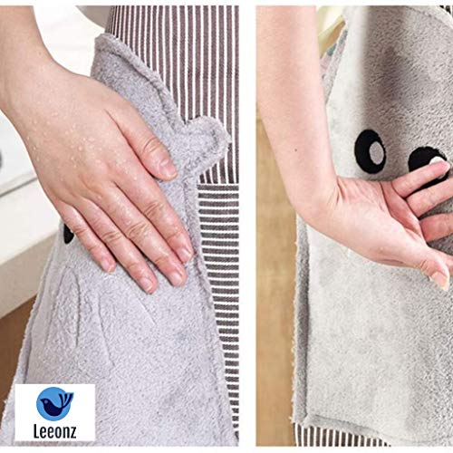 Leeonz Womens Aprons with Pockets Durable Aprons for Chefs with Pocket and Hands Wiping Quilt, Coffee (Brown(Khakhi), Set of 1 PCS) - Image 5