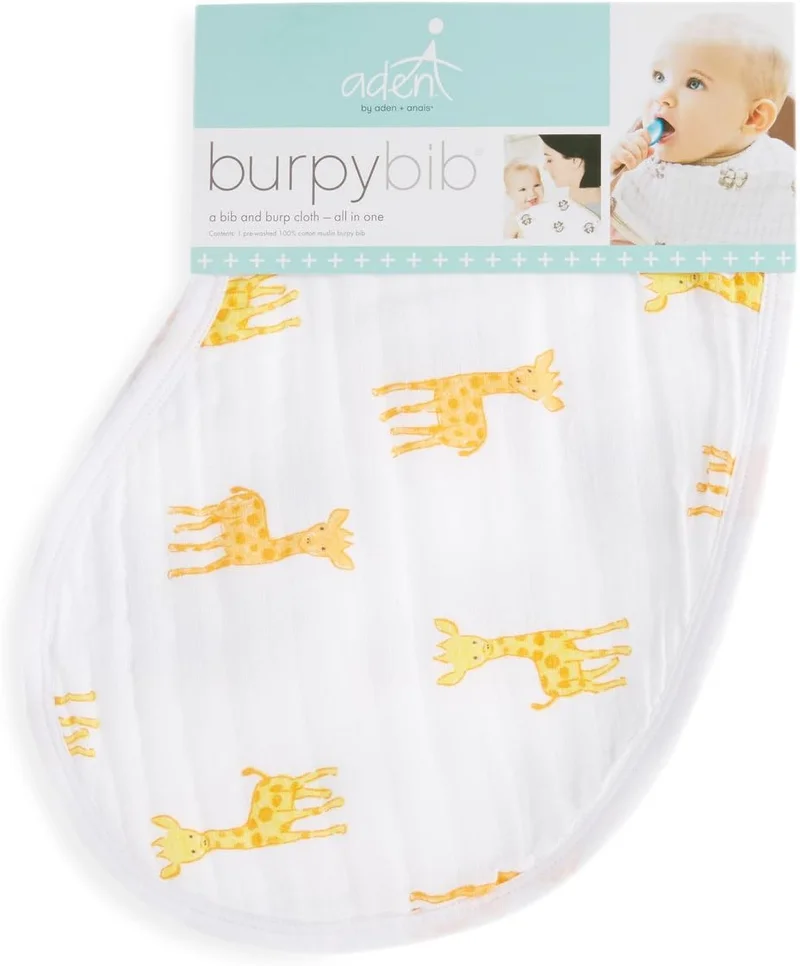 ايدن + أناي aden + anais Essentials Single Burpy Bib, Safari Babes