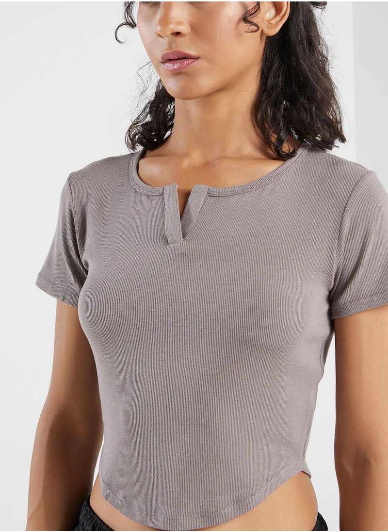 FRWD - Curved Hem Cropped Top - Image 1