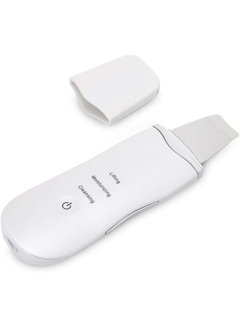 Portable Blackhead Removal Ultrasonic Facial Cleaner Rechargeable Face Skin Scrubber Cleaning Skin Peeling Extractor White - Image 1