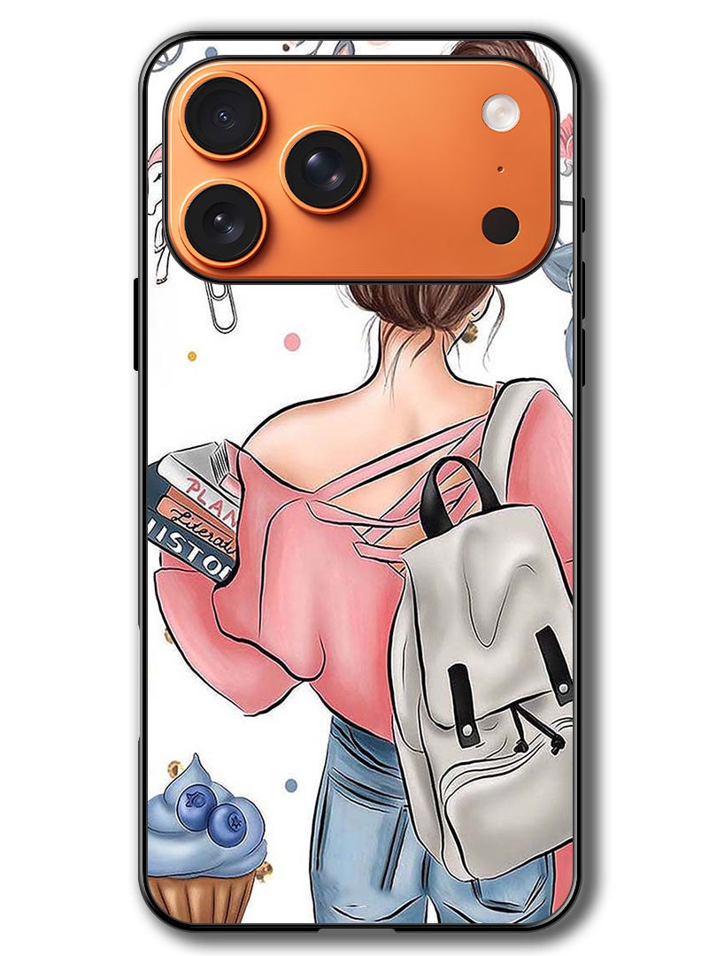 Theodor Case Compatible with Apple iPhone 17 Pro Max 6.9 Inch Protection Shockproof Bumper Cover School Girl - Image 1