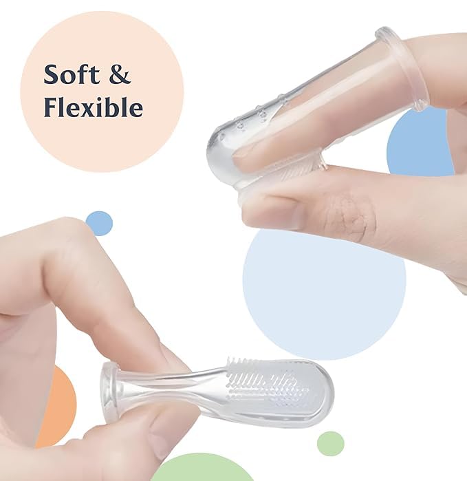 Mommas Baby Silicone Finger Toothbrush, Ideal for Gently Massaging and Cleaning Gums, Travel-Friendly Oral Care, BPA-Free, Safe & Non-Toxic Travel-Friendly Oral Care (Pack of 2) - Image 3
