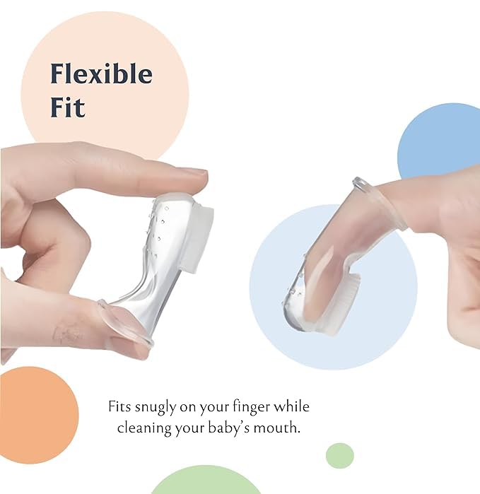 Mommas Baby Silicone Finger Toothbrush, Ideal for Gently Massaging and Cleaning Gums, Travel-Friendly Oral Care, BPA-Free, Safe & Non-Toxic Travel-Friendly Oral Care (Pack of 2) - Image 5