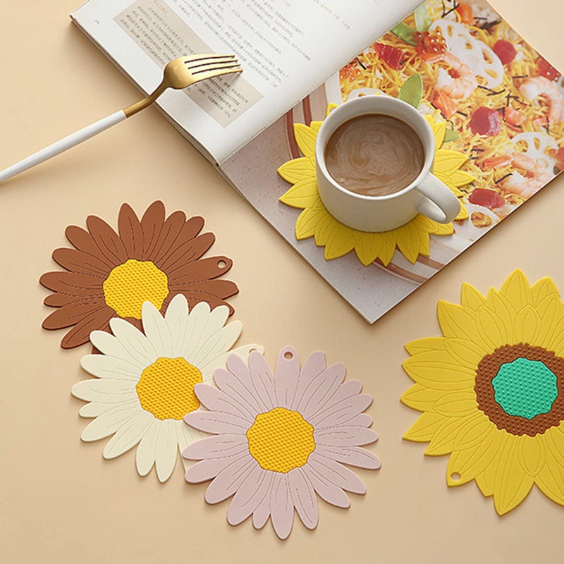 P Plus Fire Trivets for Hot Dishes Potholders for Kitchen Hot Pads Hot Mats Trivets for Hot Pots and Pans Hot Pads for Table Trivet for Hot Dishes (Big+Small, Set of 2, White) - Image 3